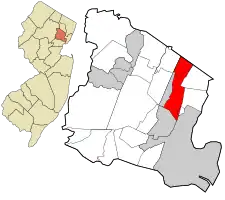 Location in Essex County and the state of New Jersey.