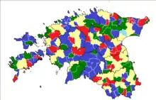Image 11This is the divide of the different political parties in Estonia where in the 2013 elections, over 133,000 people (roughly 21.2% of participating voters) voted over the Internet. The 2013 elections were also the first elections to allow vote verification with mobile devices. (from Politics and technology)