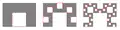 Construction by iterated suppression of square patterns.
