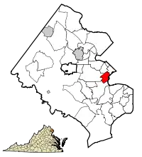 Location of Lincolnia in Fairfax County, Virginia