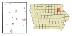 Location of Wadena, Iowa