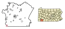 Location of Point Marion in Fayette County, Pennsylvania.