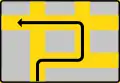 Route to be followed (in order to turn left)