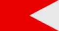 Commodore first class Red Squadron command flag 1826 to 1864 for use in the Kingdom of Great Britain and United Kingdom.