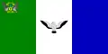 The flag of Príncipe, a charged vertical triband.