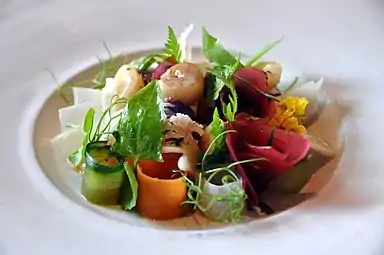 Marrow with pickled vegetables.