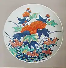 Nabeshima ware plate with floral design in the Kakiemon style, Arita, late 17th century, Edo period