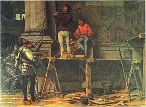 Tall horse scaffold.