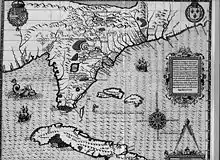 Image 3A 1591 map of Florida by Jacques le Moyne de Morgues. (from History of Florida)