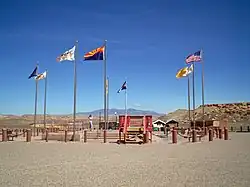 View to the Four Corners Monument, northeast from Teec Nos Pos.