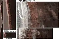 Martian avalanche and debris falls (HiRISE 2008)