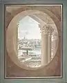 Paris seen from a window the Louvre