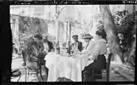 Francis Picabia and friends at an outdoor café in Cassis