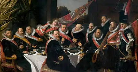 Frans Hals' visiting card in 1616 placed the young ensigns in key positions