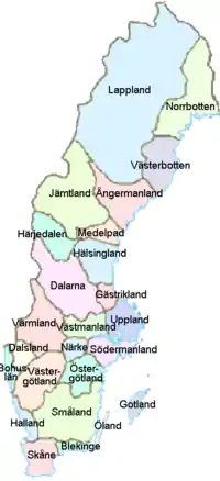 Image 11Historical provinces of Sweden. (from Culture of Sweden)