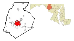 Location in Frederick County and the State of Maryland