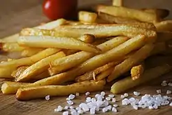 French fries on a paper plate