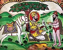 Fresco from Sri Khat Wari Darbar, Shikarpur. Sindh, of Bhai Khanaiya, founder of the Sewapanthi Samparda