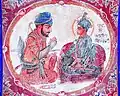 Full detail of the fresco of Sahibzada Ajit Singh (right) from Gurdwara Baba Atal