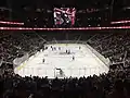 Interior during a hockey game.