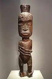 Image 6A Māori tekoteko (carved human form) originating from Te Arawa (from Culture of New Zealand)