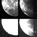 Low-resolution images of the Masubi volcanic plume taken by the Galileo spacecraft on August 14, 1999.