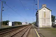 Station platforms and old passenger building.