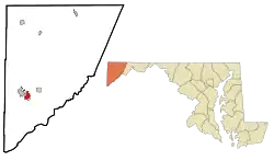 Location of Mountain Lake Park, Maryland