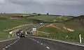Looking south along section 3 from the Hamilton Highway, towards the Barwon River crossing and the climb over the Barrabool Hills.