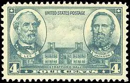Robert E. Lee, Stonewall Jackson and Stratford Hall, Army Issue of 1936