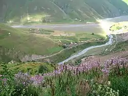 Village of Shevardeni (top right)