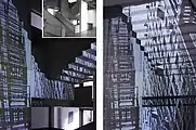 Part of the Spatial installation  Projection "The Virtual in the Concrete", 2015  394 x 256 inches