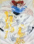 Gino Severini, 1912, Dynamism of a Dancer (Dinamismo di una danzatrice, Ballerina di chahut), oil on canvas, 60 x 45&nbsp;cm, Jucker Collection, Pinacoteca di Brera, Milan
