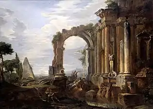 Capriccio of Classical Ruins (ca. 1725-30), oil on canvas, 123 x 132 cm., private collection