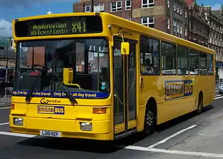 Go North East Alexander Strider bodied Volvo B10B in Newcastle upon Tyne in May 2009