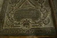 Heethuysen grave epitaph (Hofje founder in Haarlem who died July 6, 1650)