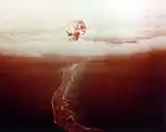George detonation and mushroom cloud.