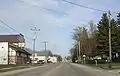 Looking east at Greenleaf along WIS 96