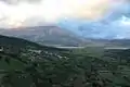 Typical view of the fields and Griba mountain from neighborhood Hederaj.