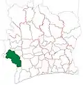 Guiglo Department from 1998 to 2005. (Other subdivision boundaries began to change in 2000.)