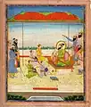 Guru Gobind Singh with His Four Sons, the Sahibzadas. Punjab plains; mid-19th century. Opaque watercolor on paper. Government Museum and Art Gallery, Chandigarh