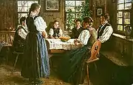 A Gutach family, painted by Wilhelm Hasemann (ca. 1900)