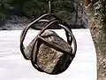 The art installation "Hanging Stones" at the Kunstpfad am Mummelsee
