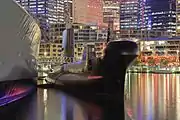 HMAS Onslow at night