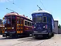 Two Type H ("Glenelg" or "Bay") cars, built 1929; 378 is in its 1990s restaurant car configuration
