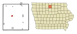 Location of Britt, Iowa