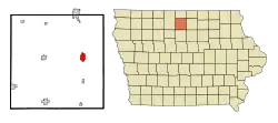 Location of Garner, Iowa