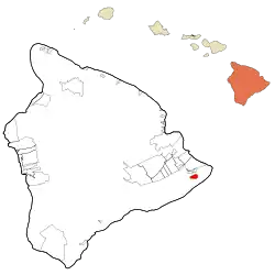 Location in Hawaiʻi County and the state of Hawaii




something 
[Interactive fullscreen map]This is a stopgap mapping solution, while attempts are made to resolve technical difficulties with {{OSM Location map}}