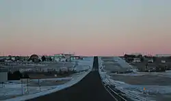 A view of Hayes while traveling west on Highway 14.