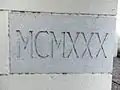 Stone showing construction date
